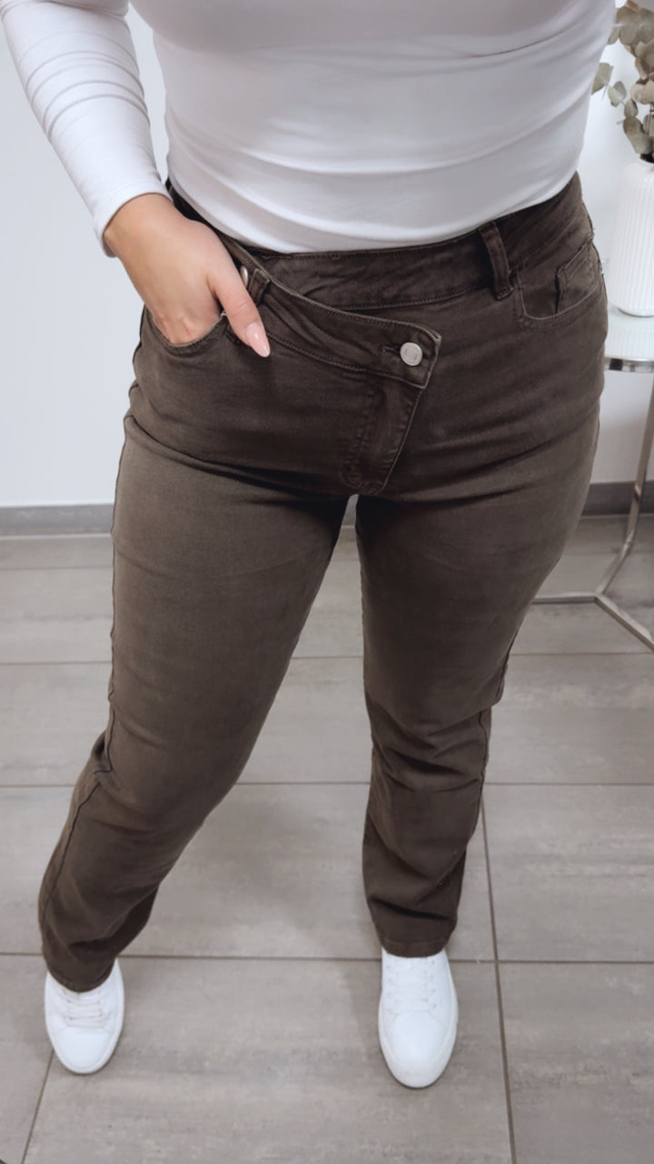 STRAIGHT LEG Jeans Hose " 78271-11 " / aschiges braun Art. 13542