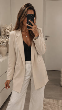 BUTTERSTOFF Long Blazer / creme beige Art. 16137