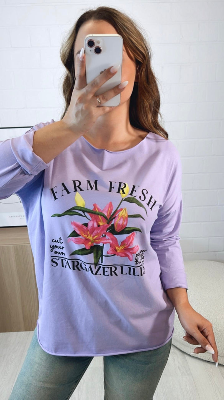 Oberteil " Farm Fresh " / flieder Art. 9245
