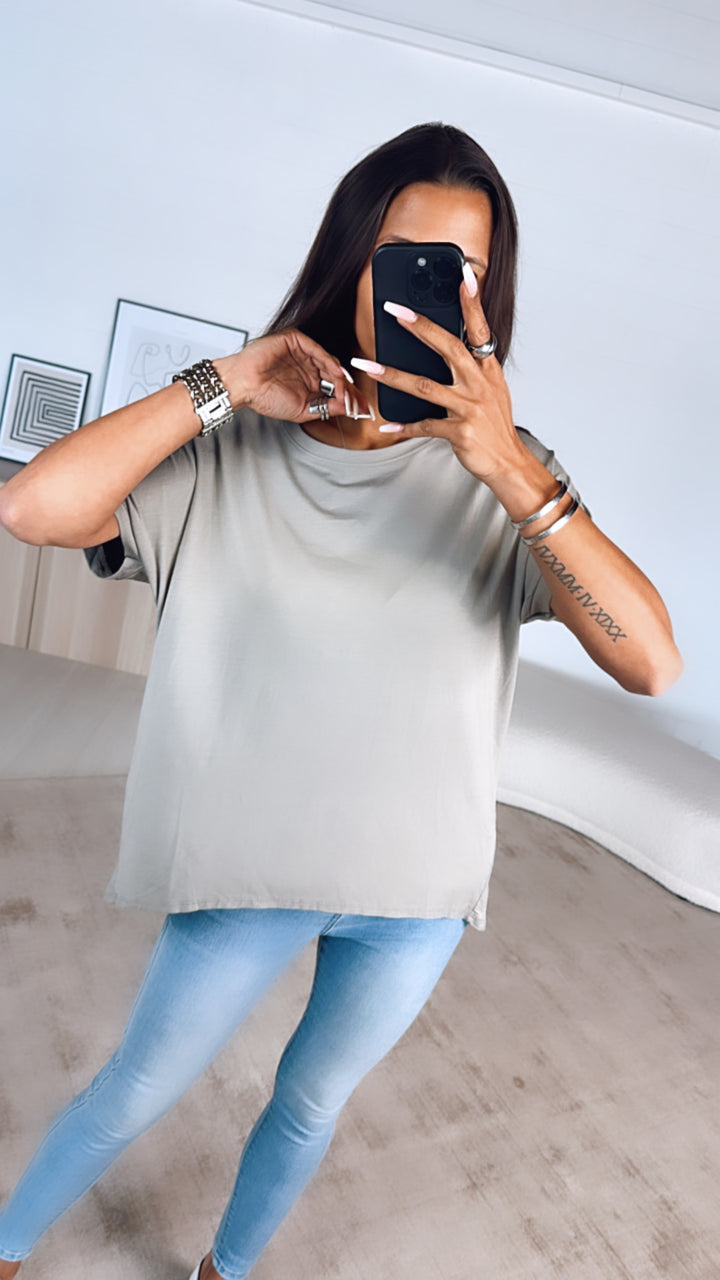 Vokuhila Long T-Shirt / schlamm Art. 6185