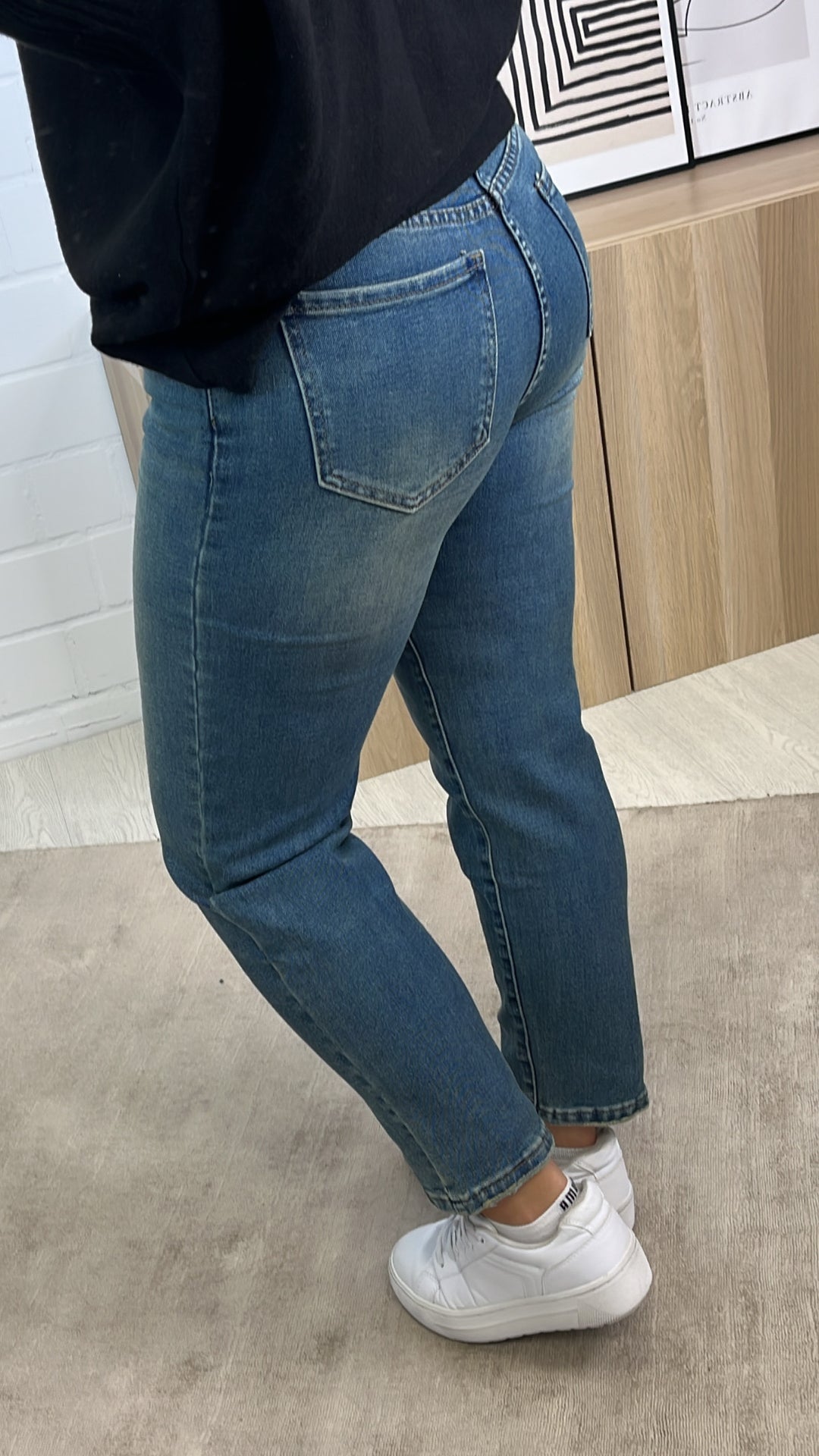 Mom - Jeans Hose  " 77010 " / leicht verwaschener Look Art. 12460