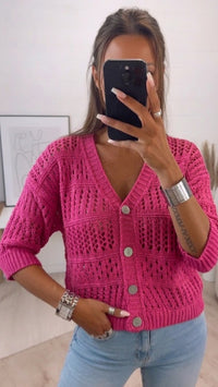 Loch Strick Cardigan " Summer " / pink magenta Art. 15518