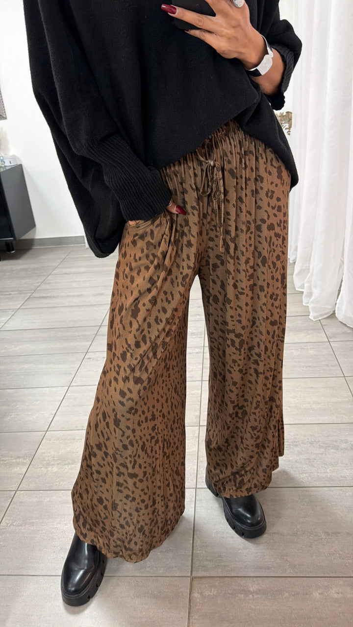 LEO ABSTRAKT Softe Stoff Hose / Caramel - Braun Art. 16468