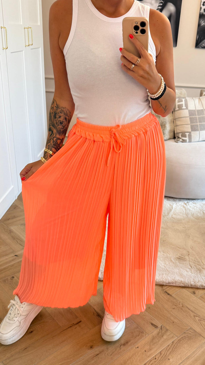 Hose Plissee / neon peach Art. 9269