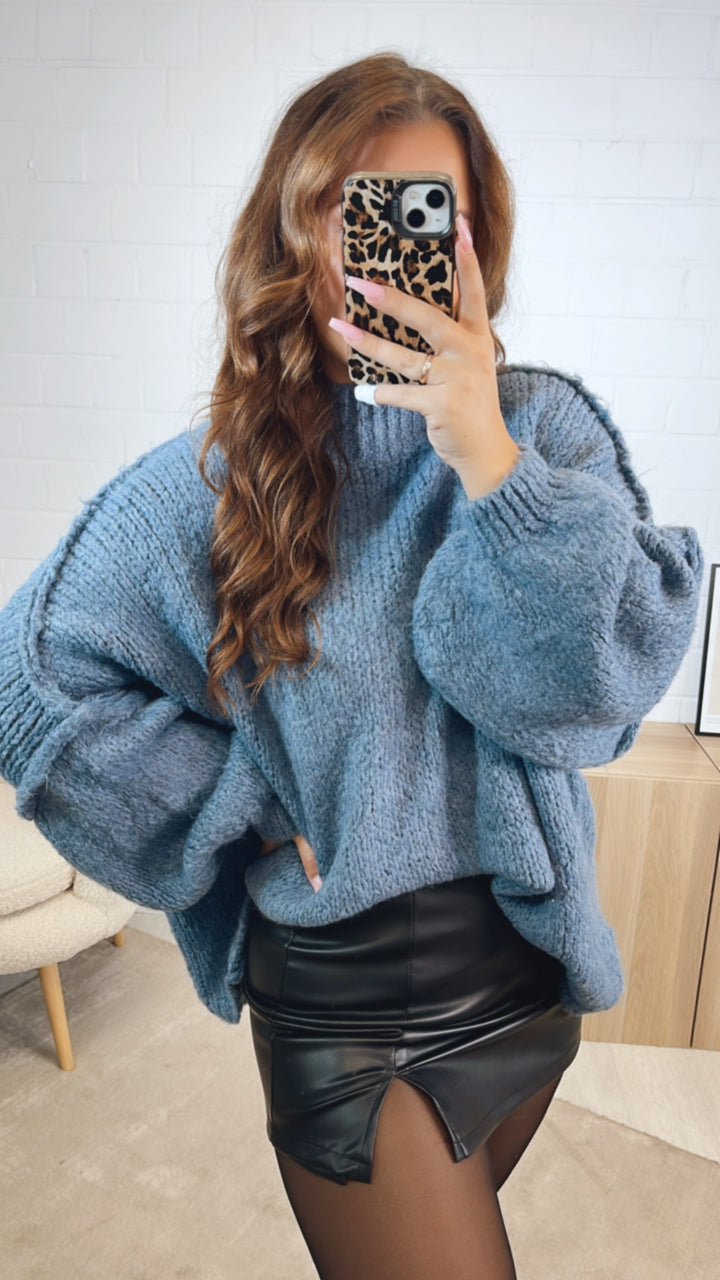 Ultra Oversize Kuschel - Pullover / denim blau Art. 12612