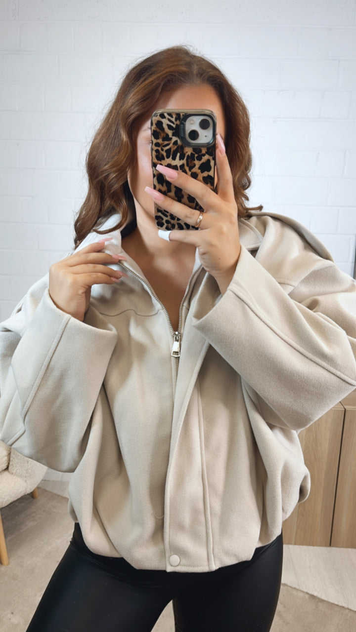 schlichte TREND Loose Fit Jacke / creme Art. 12617