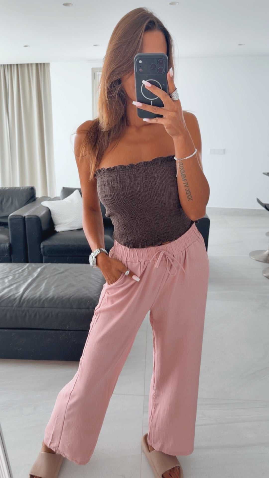 lockere Hose mit elastischen Bund / rosa Art. 15899