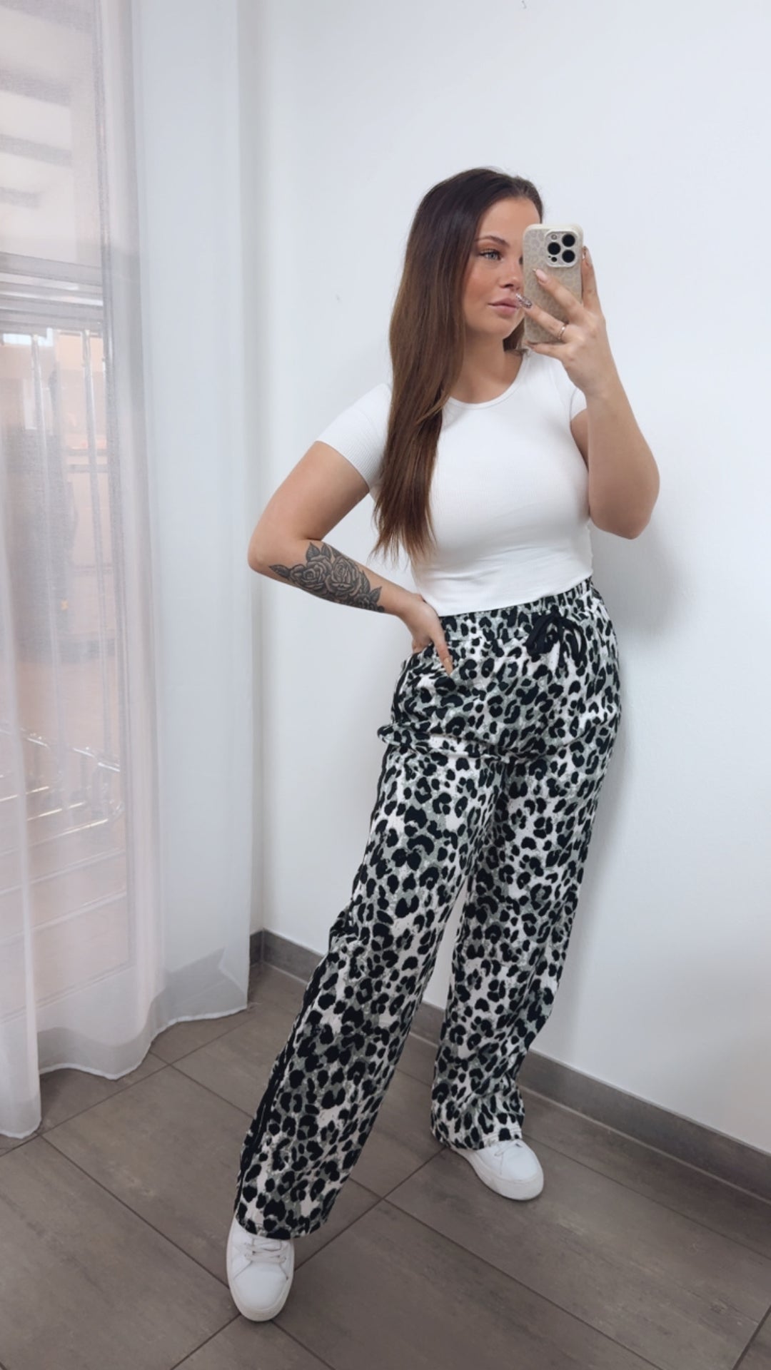 LEO softe Hose mit Streifen / grau - schwarz - weiss Art. 14439