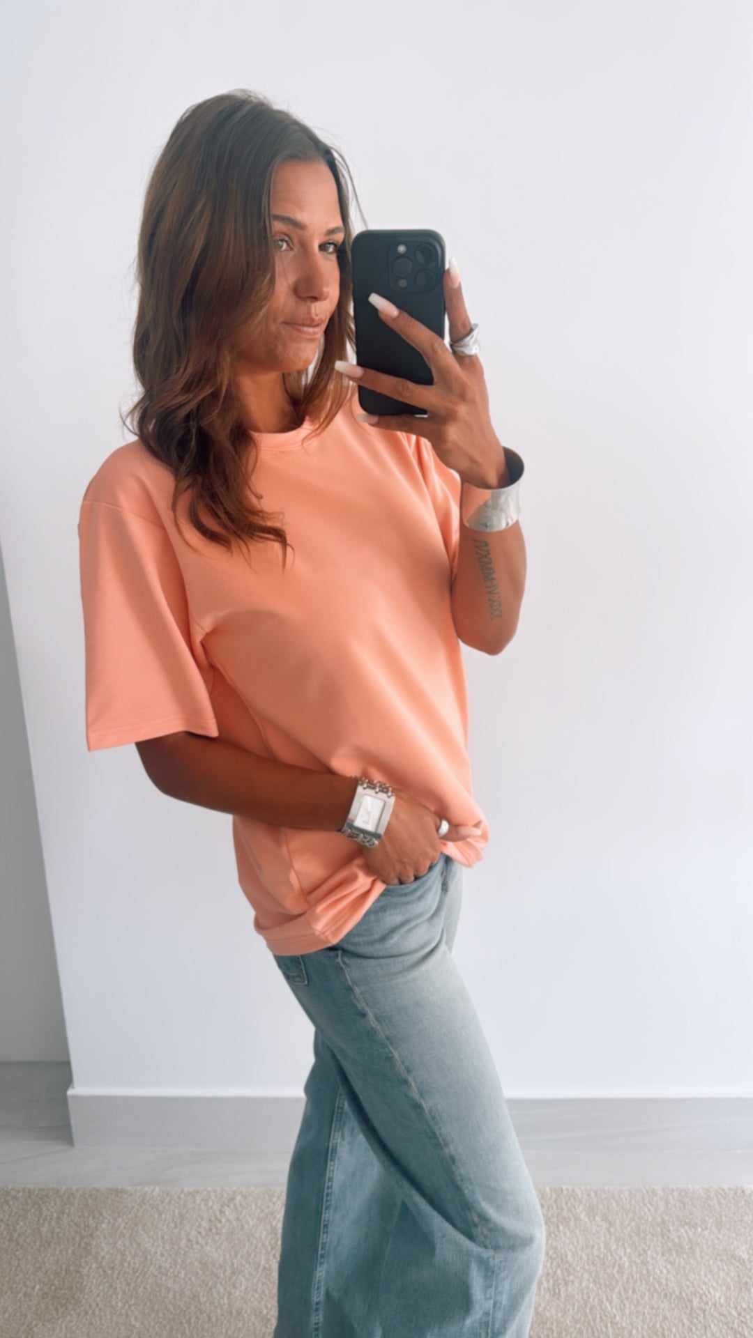UNISEX schlichtes T-shirt / soft apricot Art. 10907