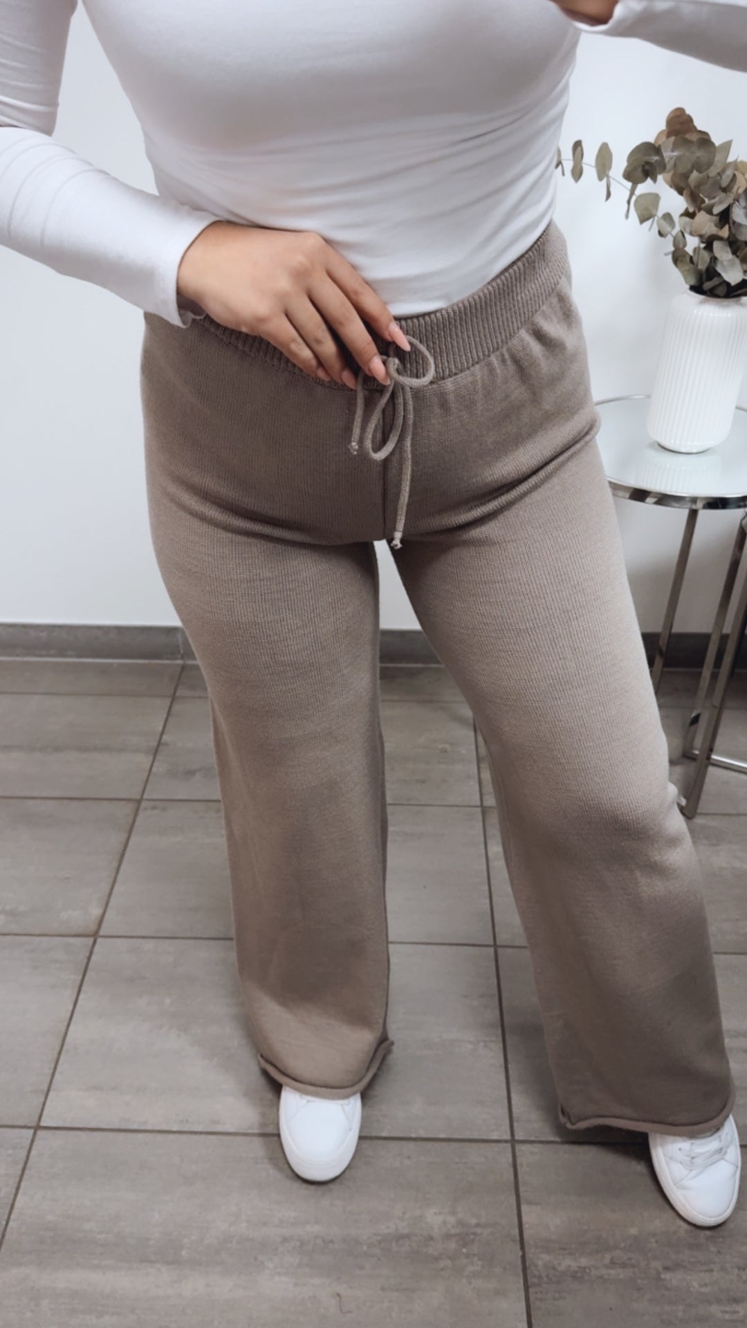 STRAIGHT STRICK Hose / light taupe Art. 13597