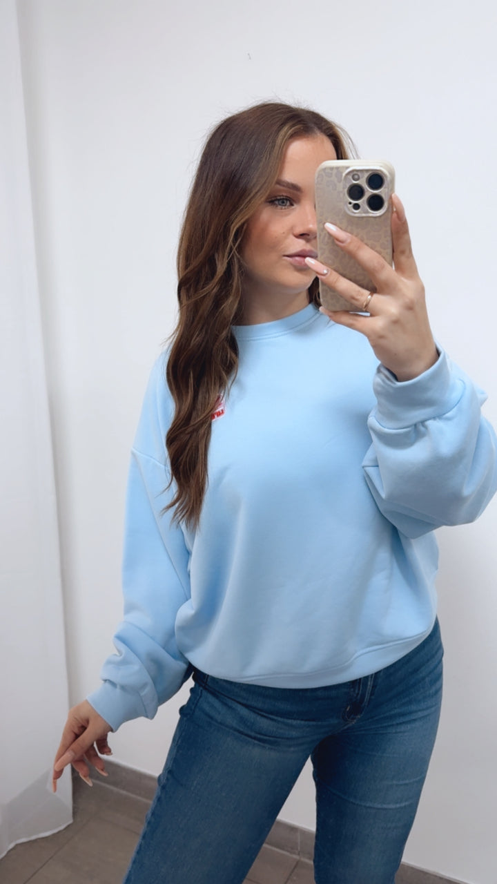Sweater " Life is good " / hell blau Art. 14743