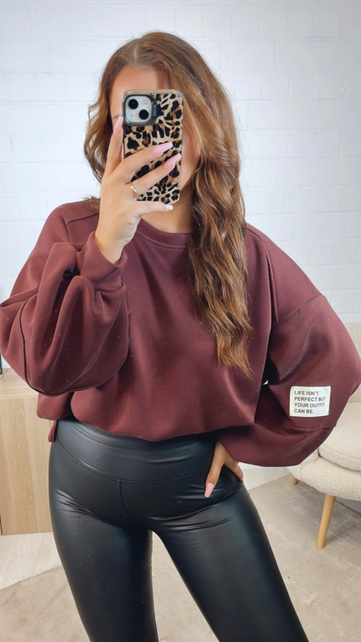 Pullover " but your outfit can be. " / bordeaux rot Art. 12570