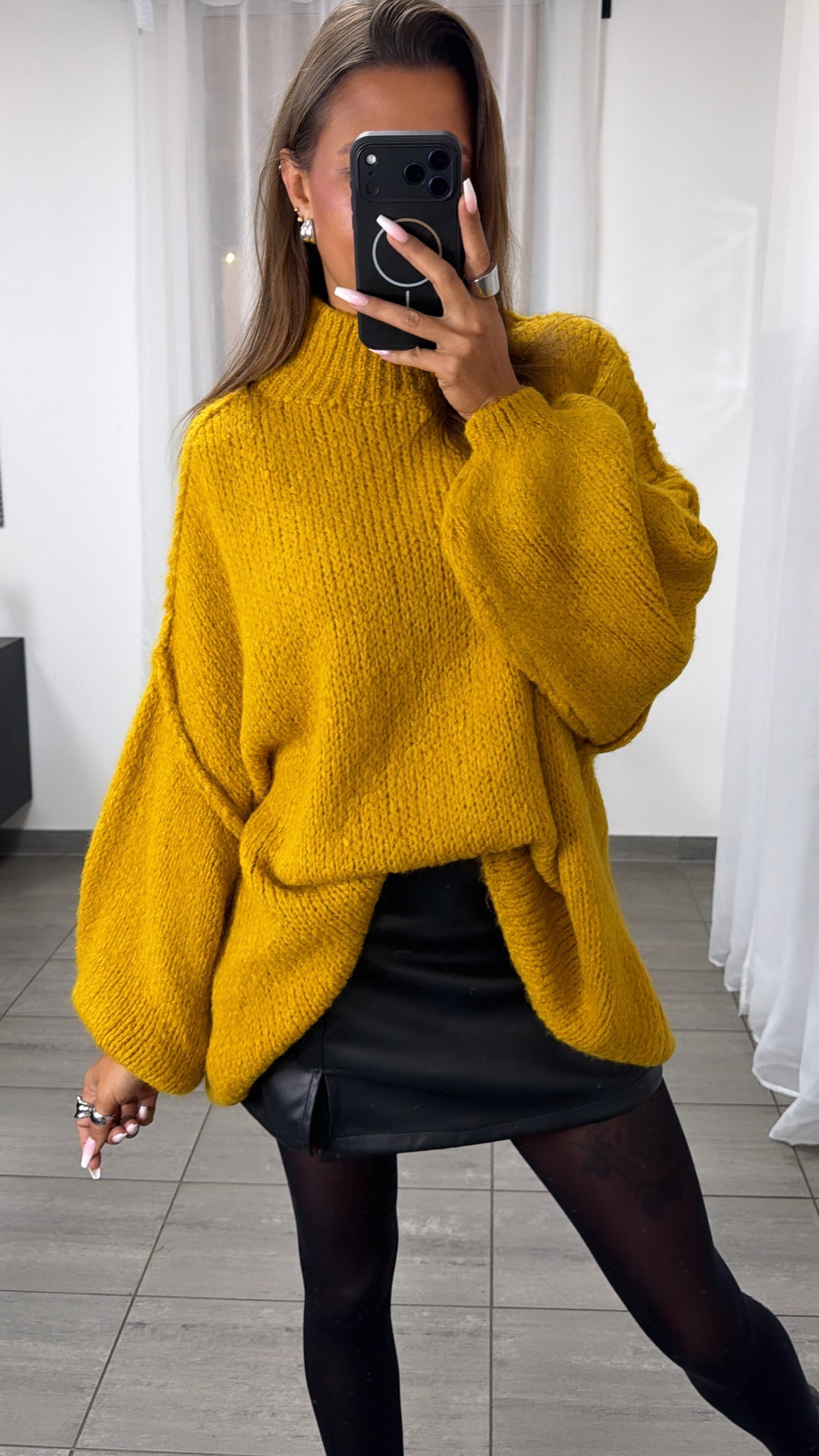 Ultra Oversize Kuschel - Pullover / senf gelb Art. 16321