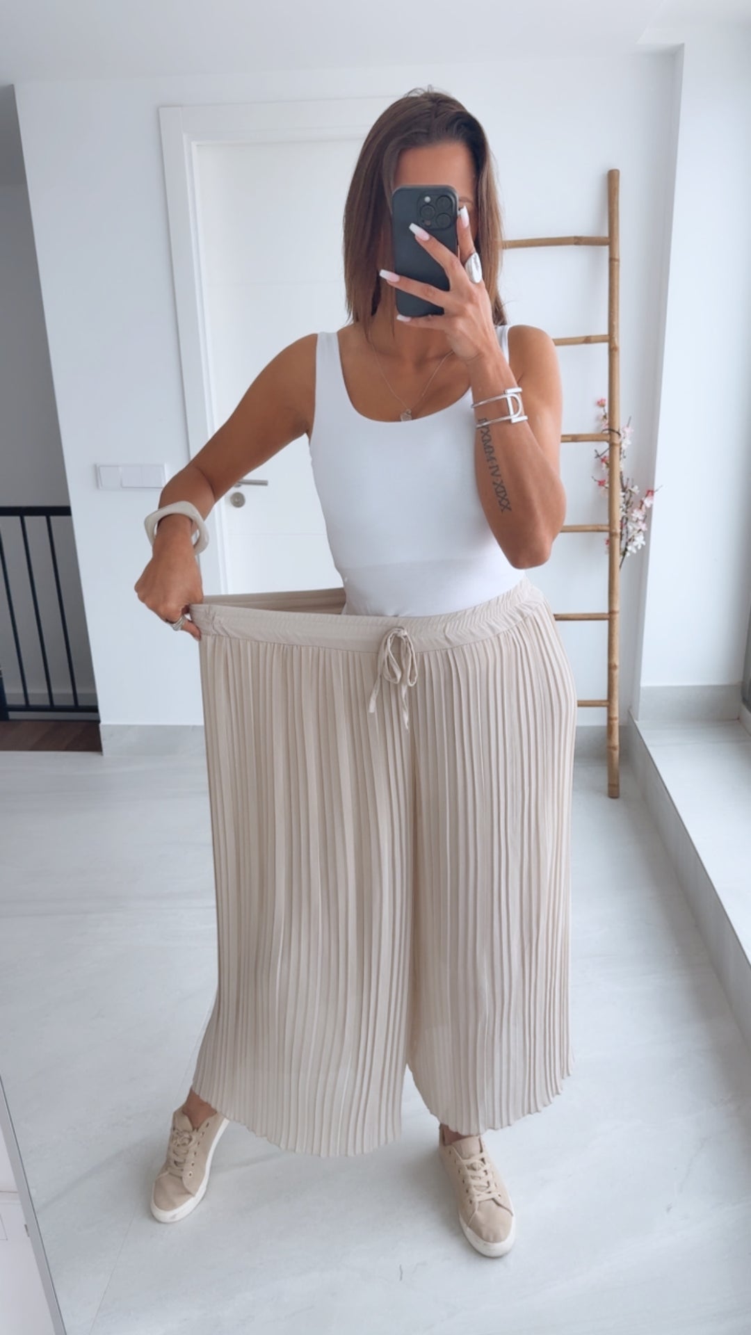 Plissee Hose / beige Art. 0525