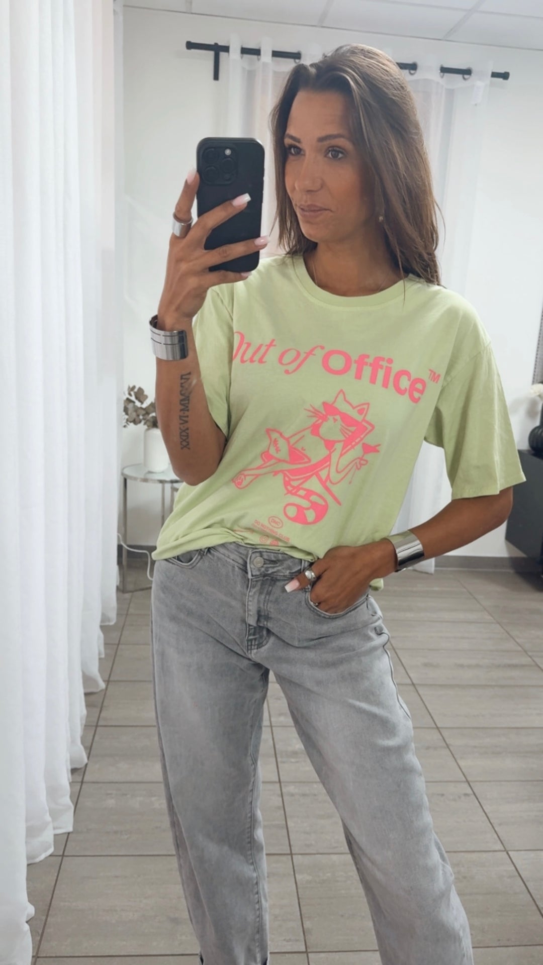 CAT T-Shirt / matcha grün - pink Art.14851