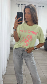 CAT T-Shirt / matcha grün - pink Art.14851