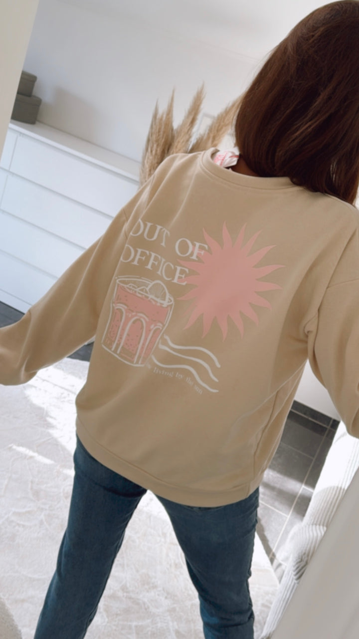 Sweatshirt " Out of Office " / beige Art. 9199