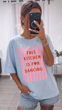 Oversize Shirt " Kitchen Dance " / hell blau Art. 15529