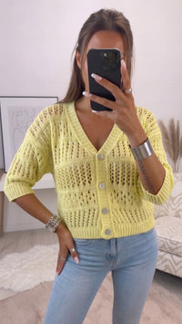 Loch Strick Cardigan " Summer " / neon gelb Art. 15517