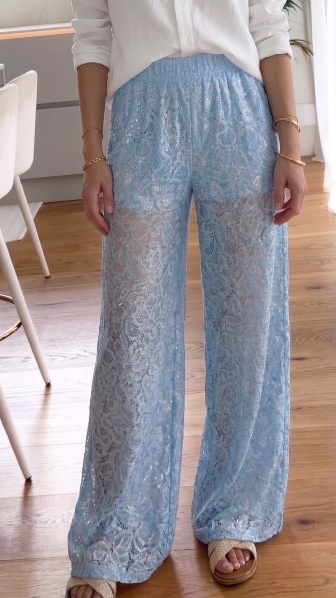 Spitzen Hose " Elegance " / hell blau Art. 15549