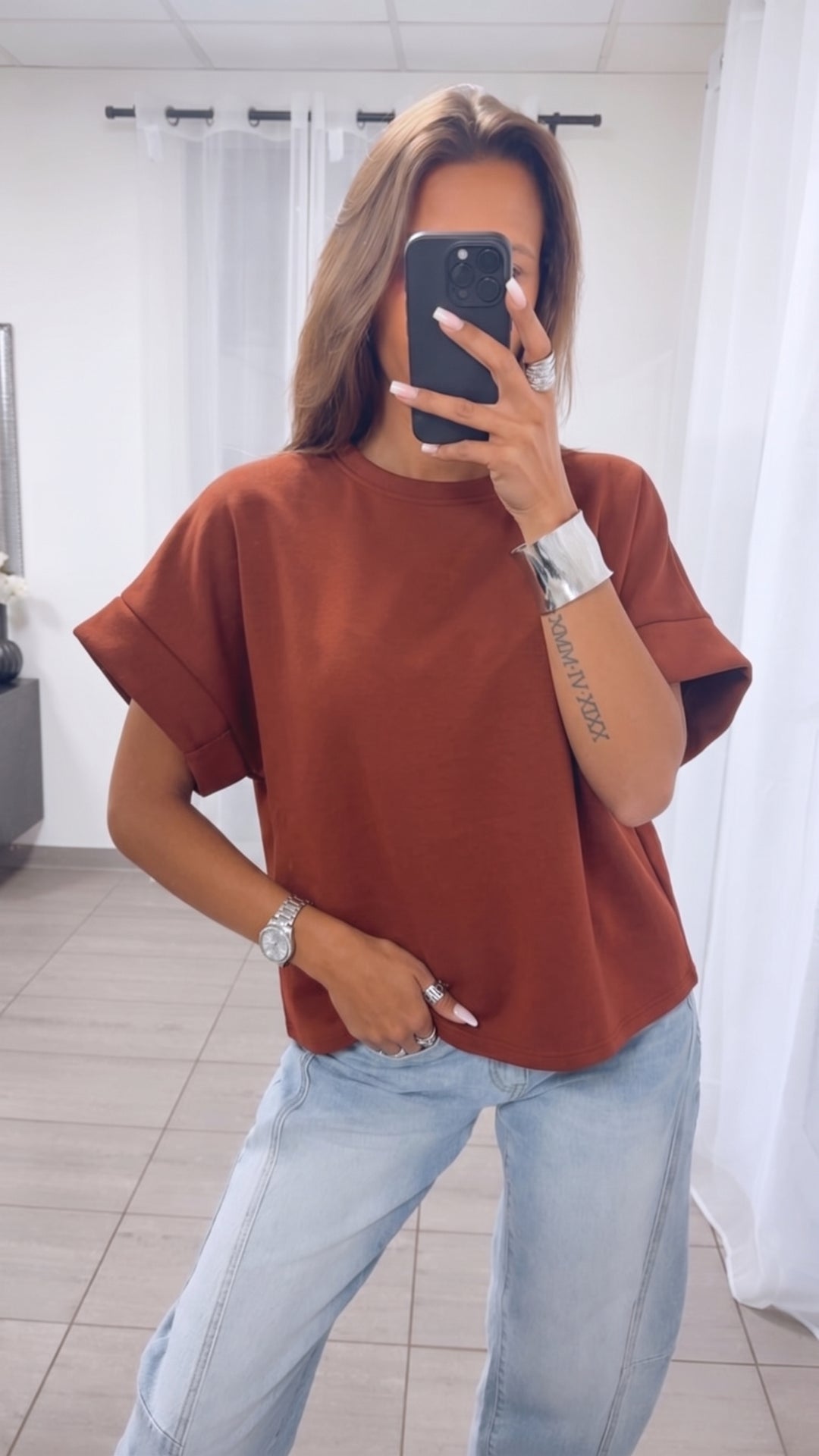 Butterstoff Shirt " Soft Touch " / terrakotta Art. 15797