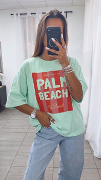 Oversize Shirt " PALM " / soft grün Art. 15800