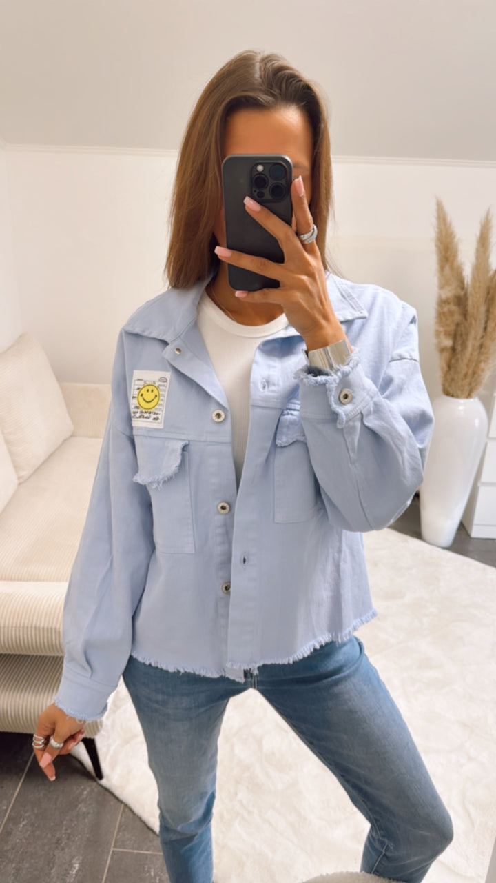 Denim Jacke mit Patch / hell blau Art. 9387