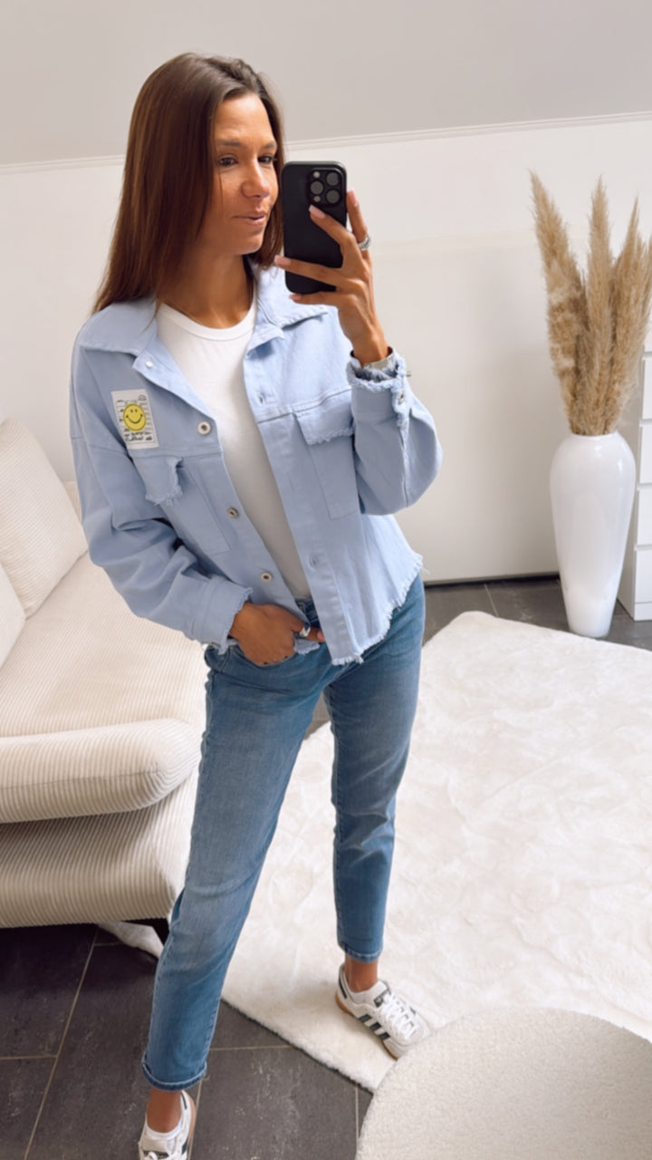 Denim Jacke mit Patch / hell blau Art. 9387