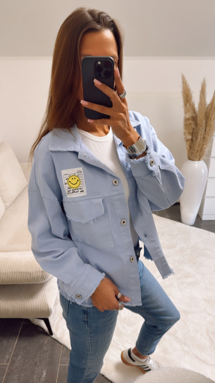Denim Jacke mit Patch / hell blau Art. 9387