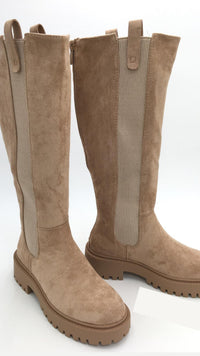 Stretch-Stiefel lang " A-976 " / beige Art. 12353