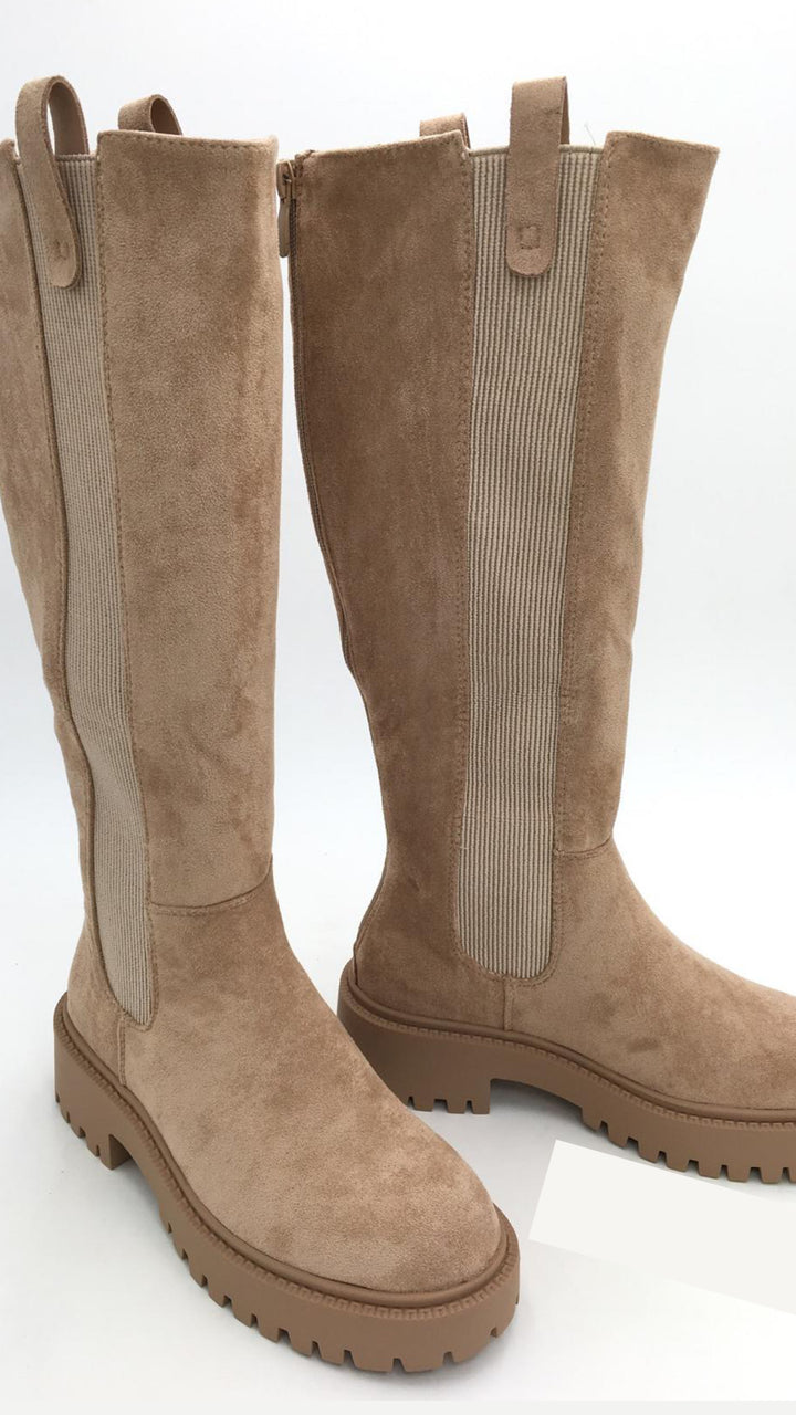 Stretch-Stiefel lang " A-976 " / beige Art. 12353