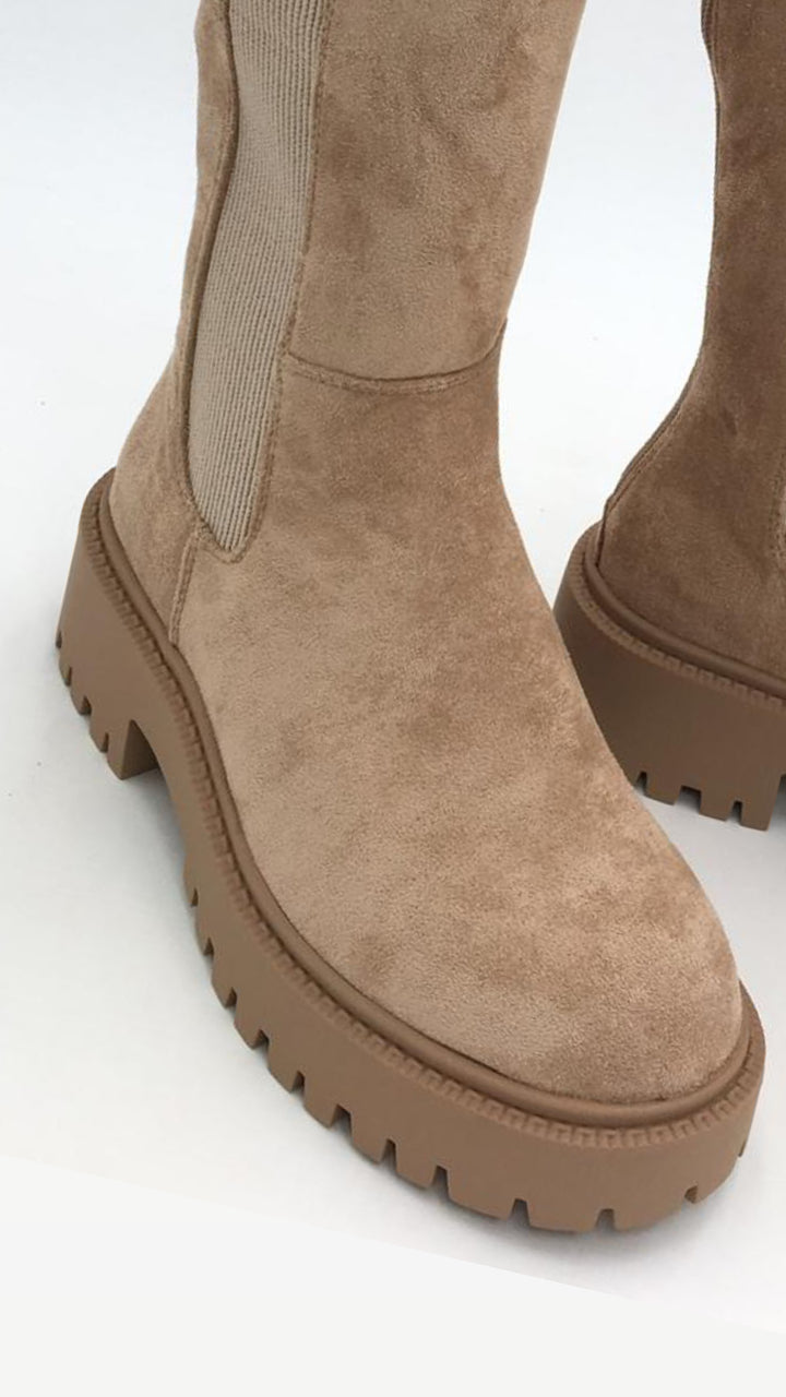 Stretch-Stiefel lang " A-976 " / beige Art. 12353