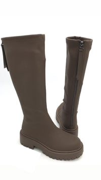 elastischer Stiefel " F-55 " / mokka braun matt Art. 12354