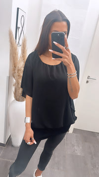 luftiges, weites Blusen Oberteil / schwarz Art. 5801