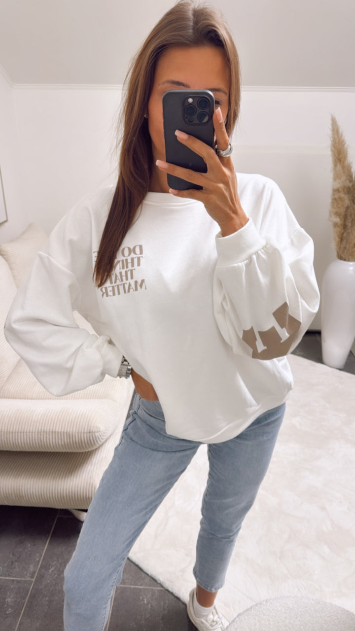 Pullover " Balance " / weiss - schlamm Art. 8751