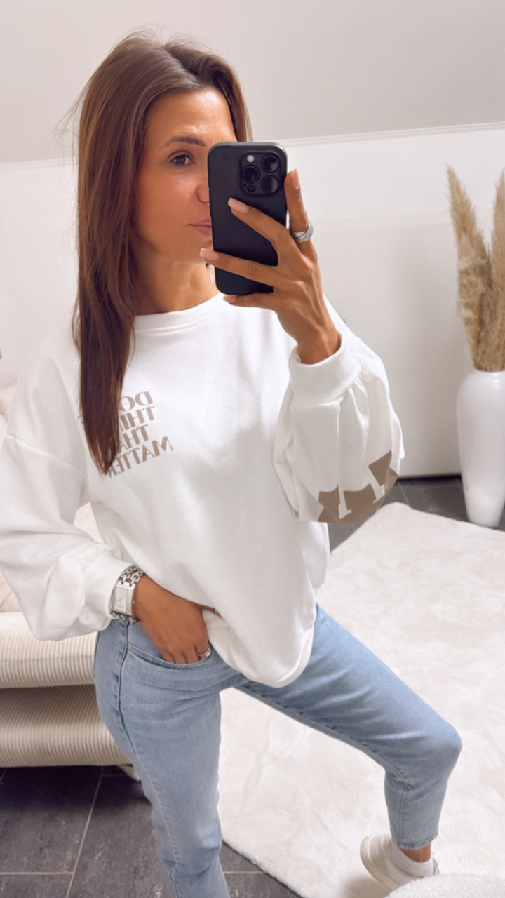 Pullover " Balance " / weiss - schlamm Art. 8751