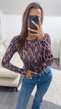 LEO Langarm Oberteil/ Body " XYS3398 " / alt rosa - lila - schwarz Art. 14444