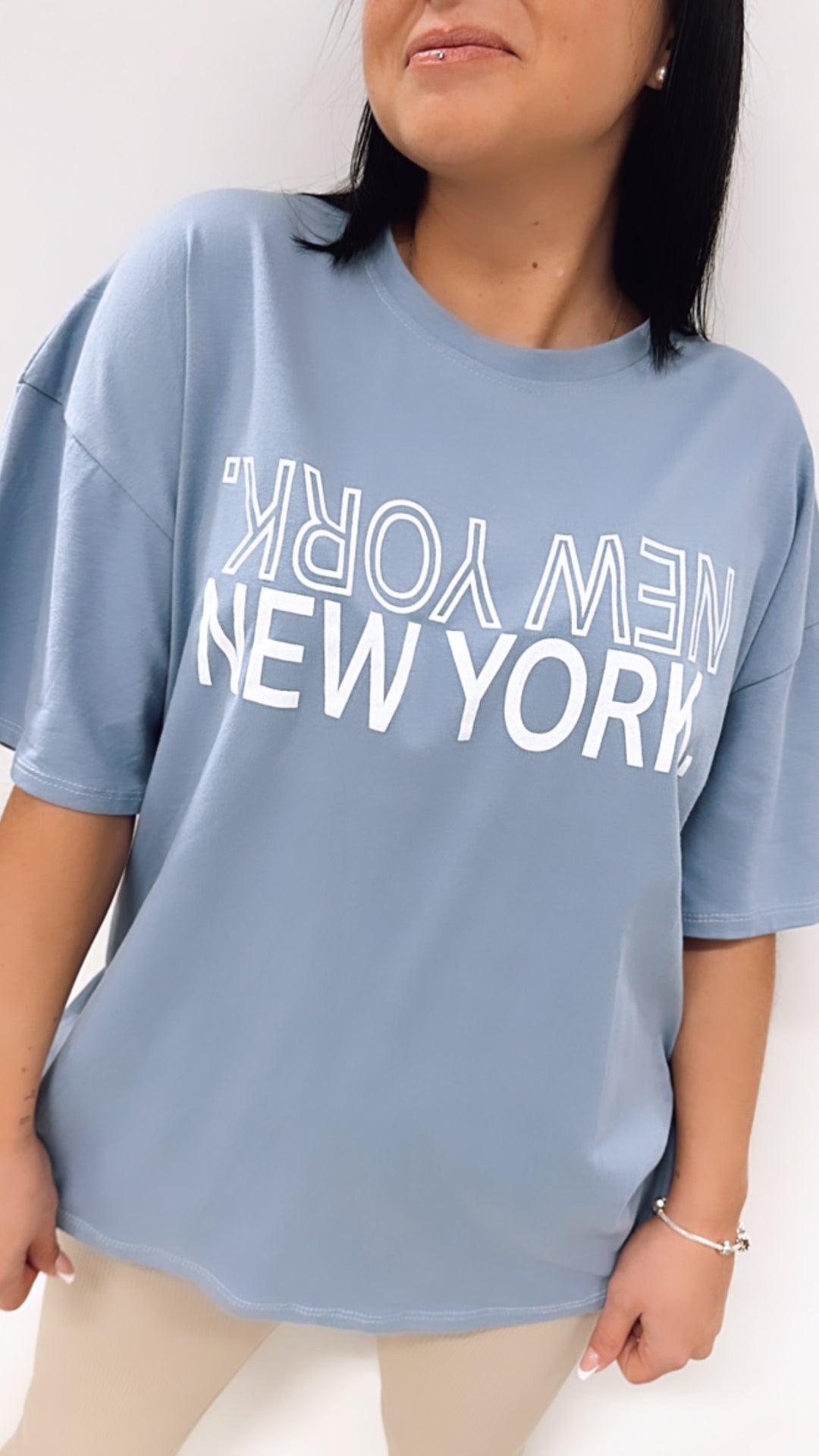 T-shirt "New York" / taubenblau Art. 5515