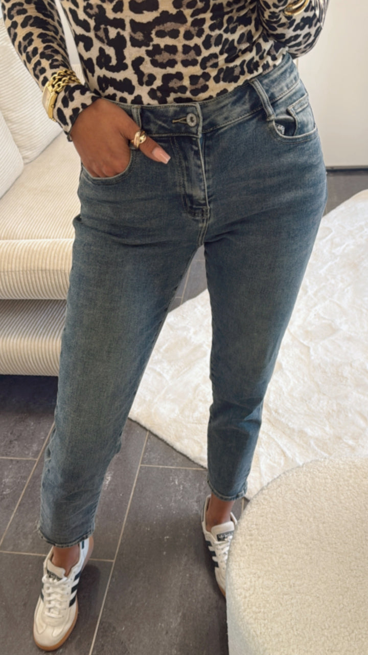 Mom - Jeans Hose  " 77899 " / verwaschener Look Art. 8561