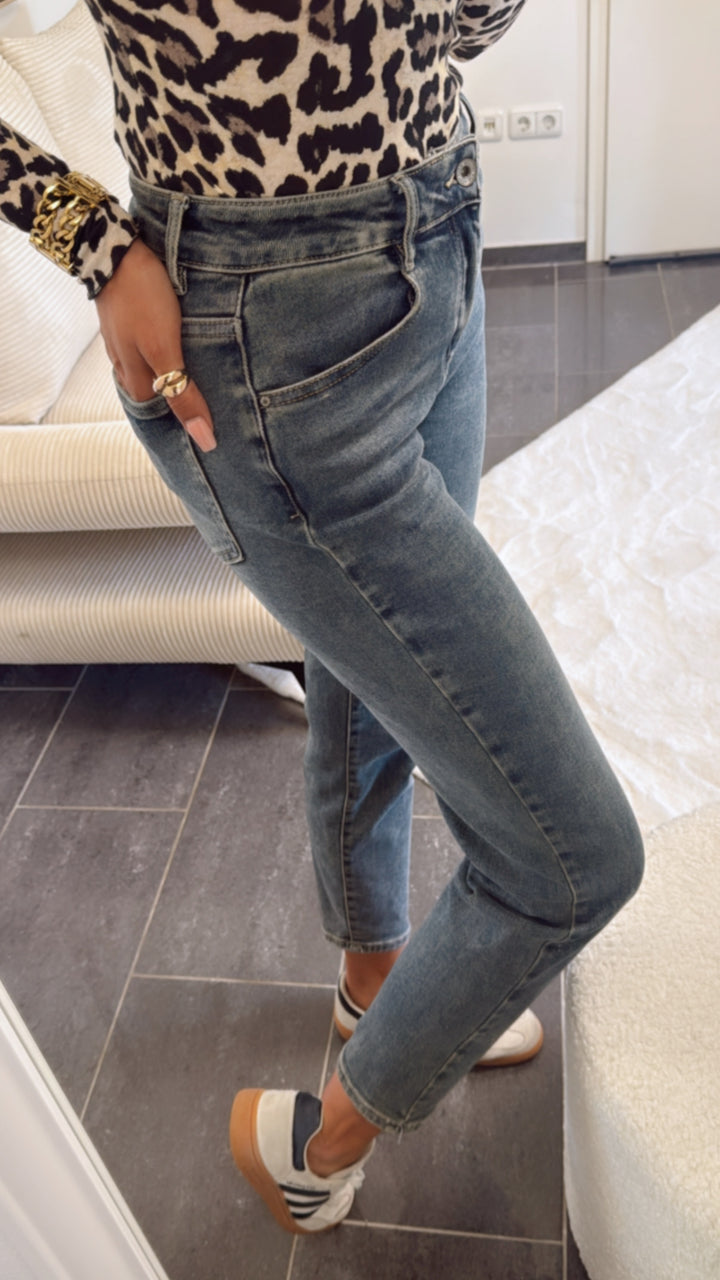 Mom - Jeans Hose  " 77899 " / verwaschener Look Art. 8561