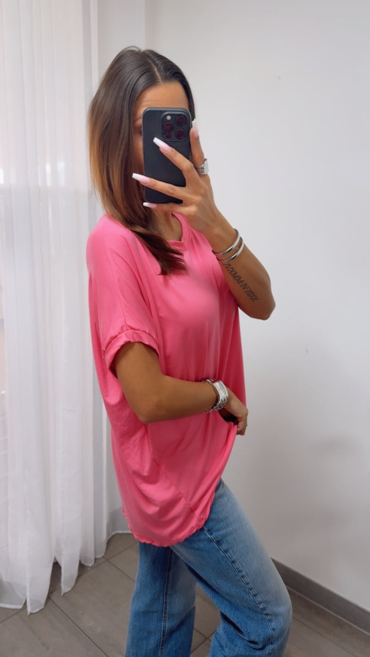 Vokuhila Long T-Shirt / soft pink Art. 14239