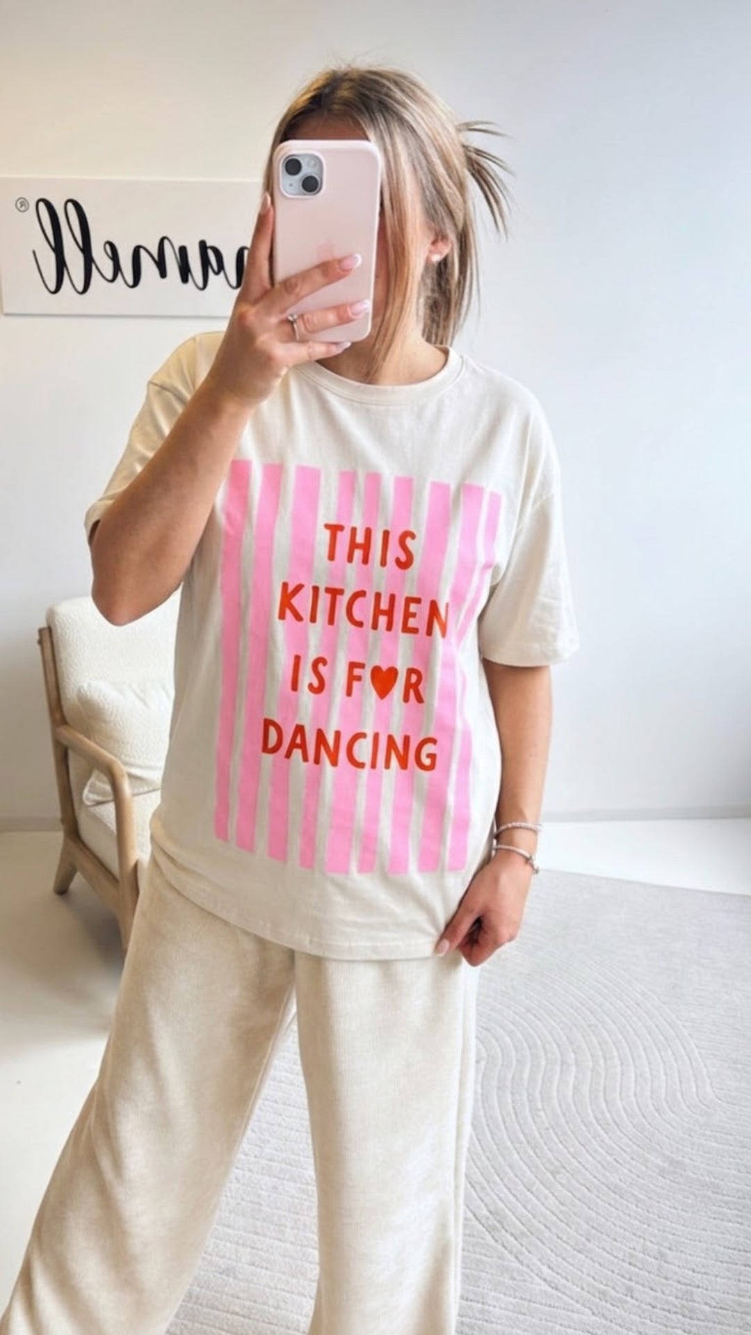 Oversize Shirt " Kitchen Dance " / creme beige Art. 15531
