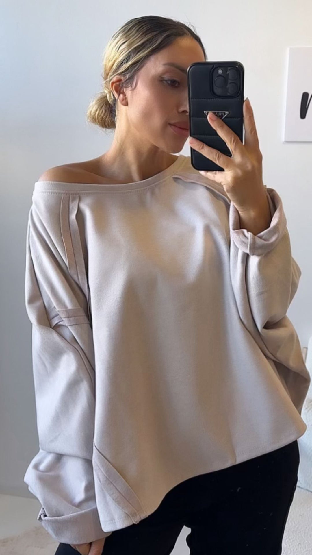 Sweater mit aufgesetzten Nähten / beige Art. 12544