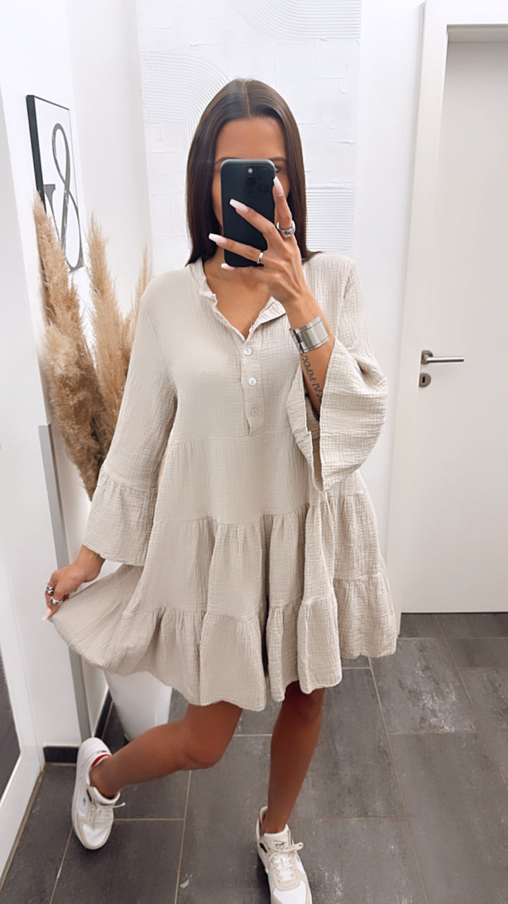 Musselin Kleid / Tunika  / beige Art. 5641