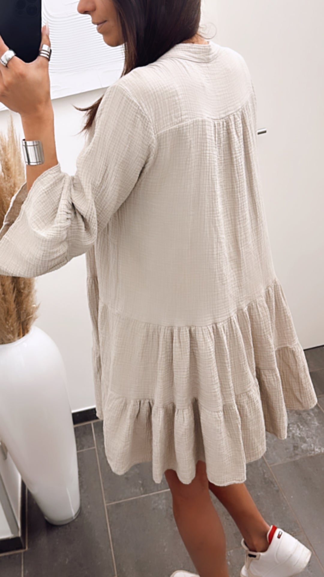 Musselin Kleid / Tunika  / beige Art. 5641