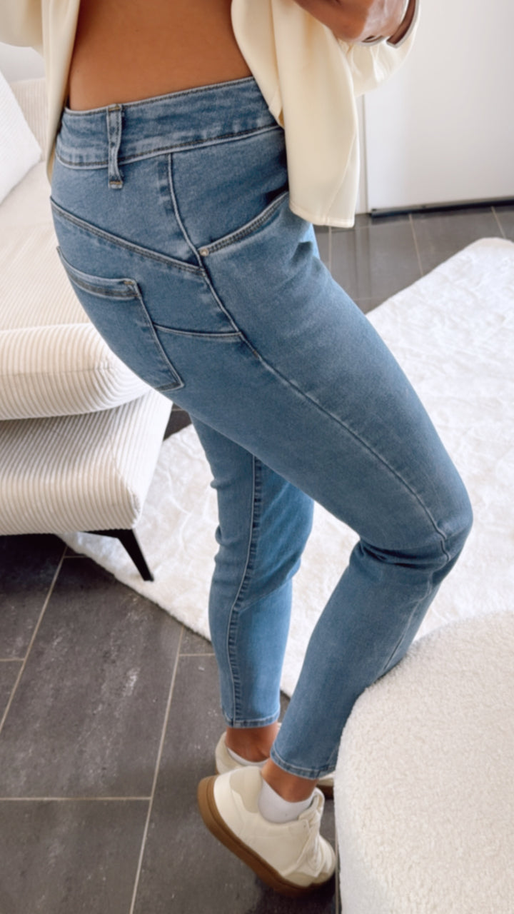 high waist Jeans Hose "77879" / hell blau Art. 9663