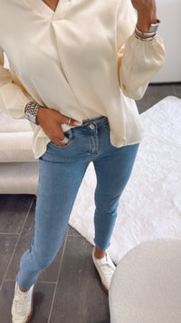 high waist Jeans Hose "77879" / hell blau Art. 9663