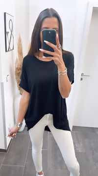 Vokuhila Long Shirt / schwarz Art. 5913