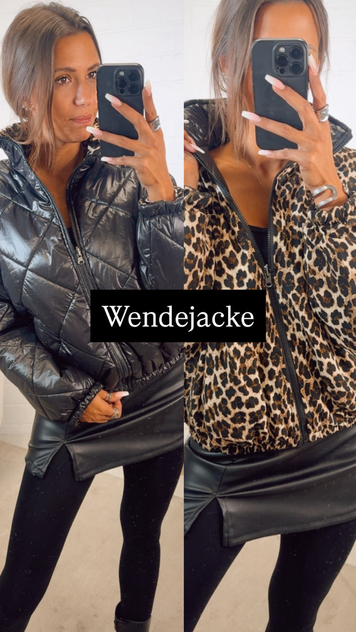 Wende Jacke Leo - Schwarz - glänzend / Leo - Schwarz Art. 12591