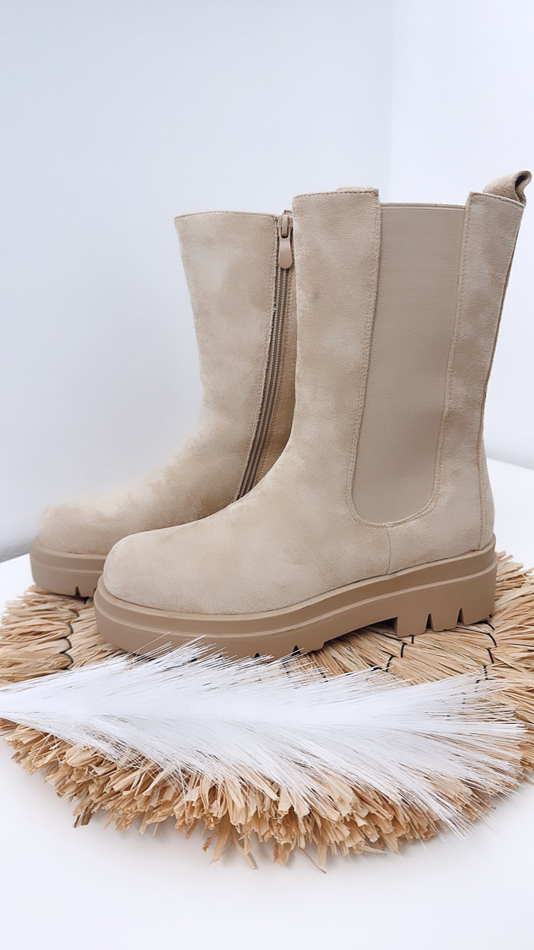 Chelsea Boots in Wildleder Optik "A-728V" / beige Art. 5054